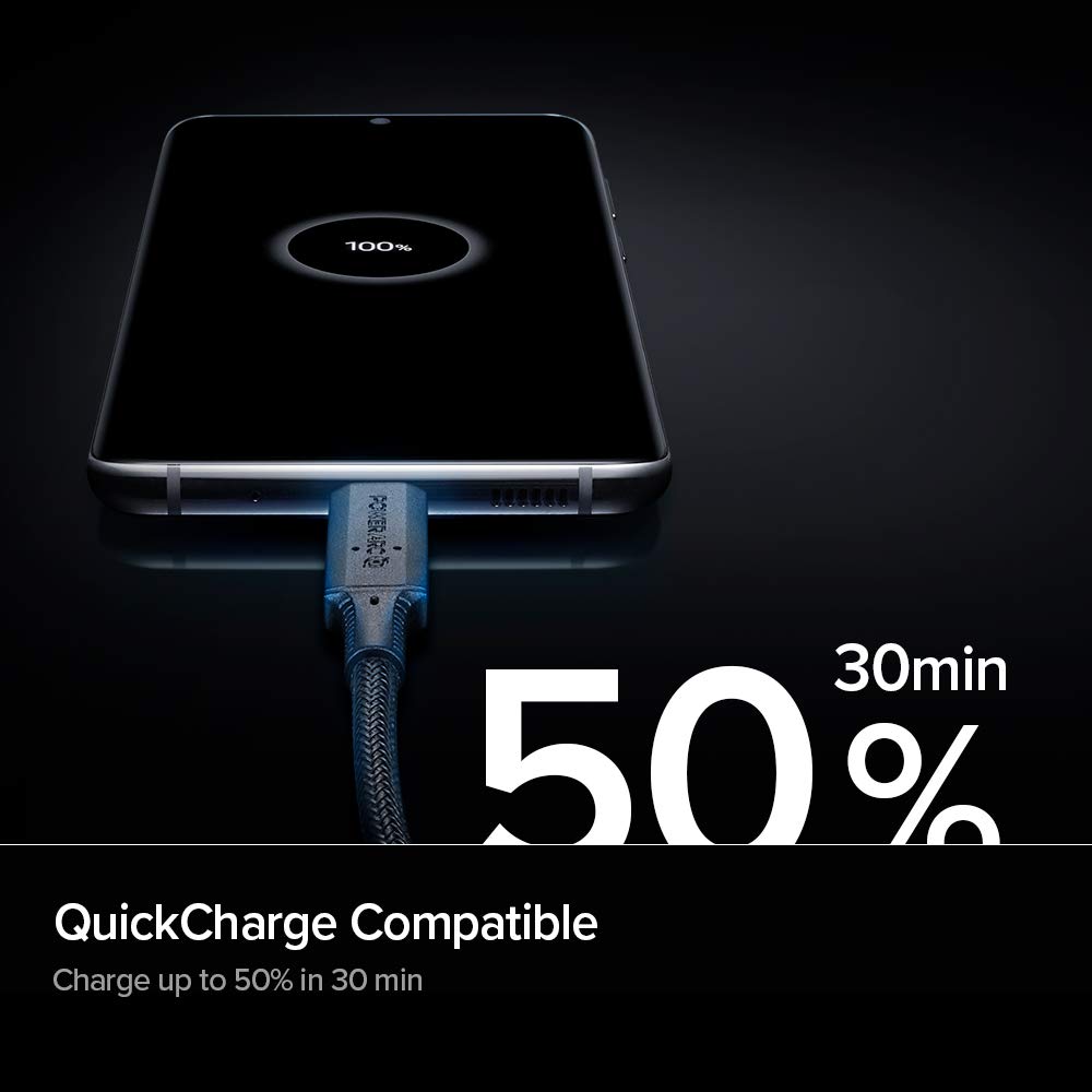 Spigen Type-A to C Cable, 1M, 2-Pack, 60W