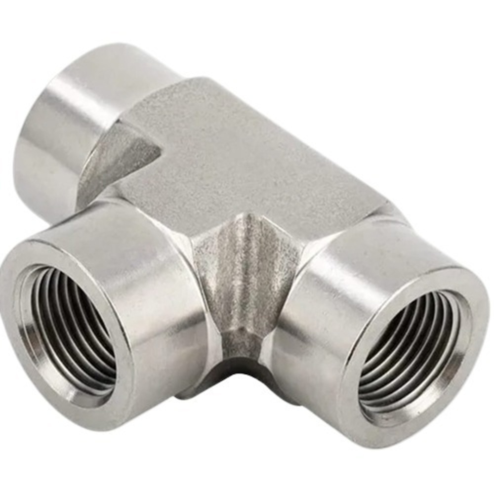 Ss Hydraulic Tee Fitting - Color: Silver