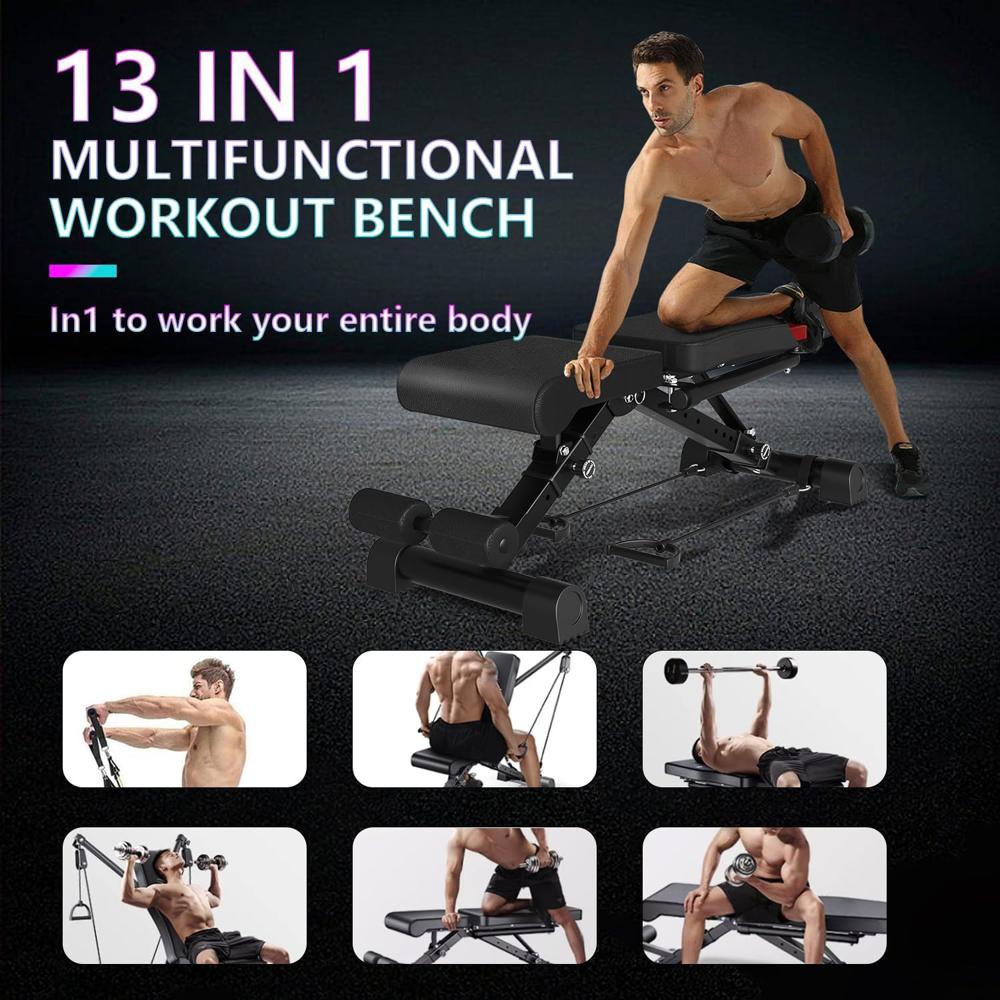Adjustable Weight Bench For Home Gym Full Body Strength Training Foldable Incline - Application: Tone Up Muscle