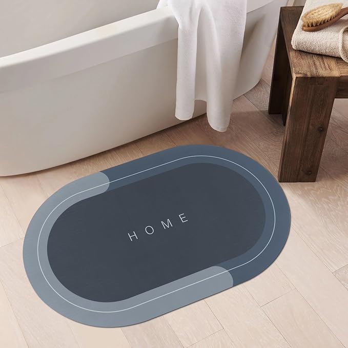 Oval Door Mat - Color: Blue-grey