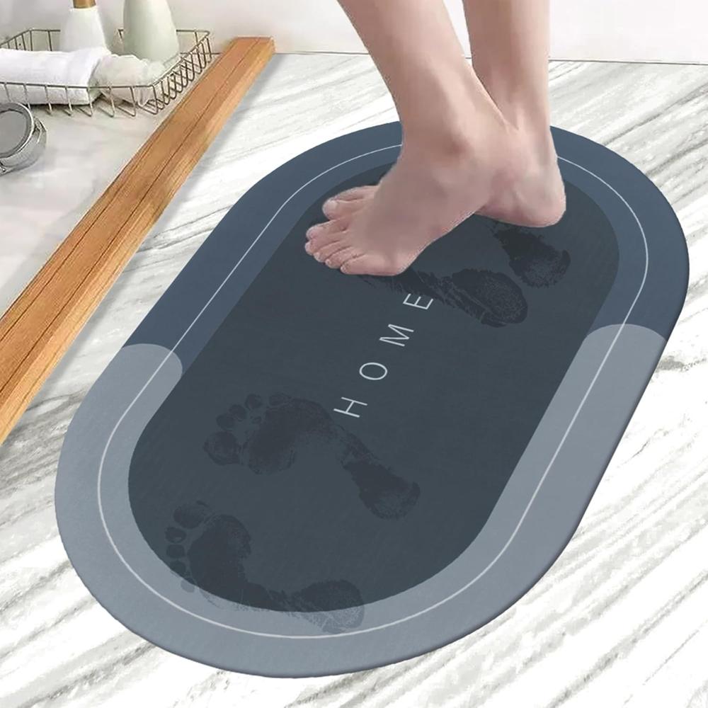 Oval Door Mat - Color: Blue-grey