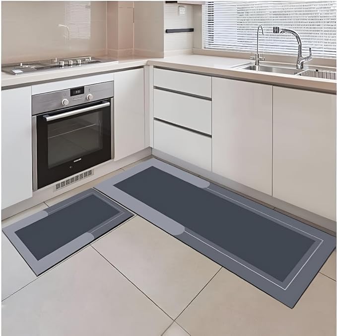 2 In 1 Kitchen Mat - Color: Grey