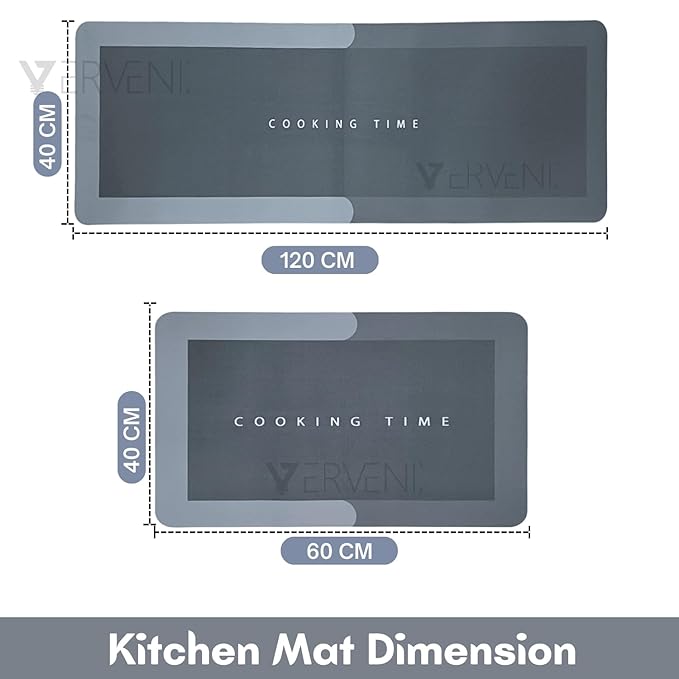 2 In 1 Kitchen Mat - Color: Grey