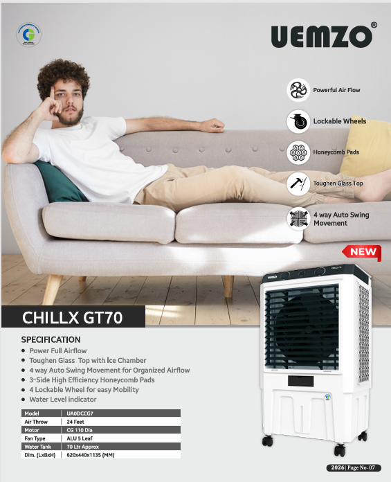 Uemzo Air Cooler Chillx Gt70