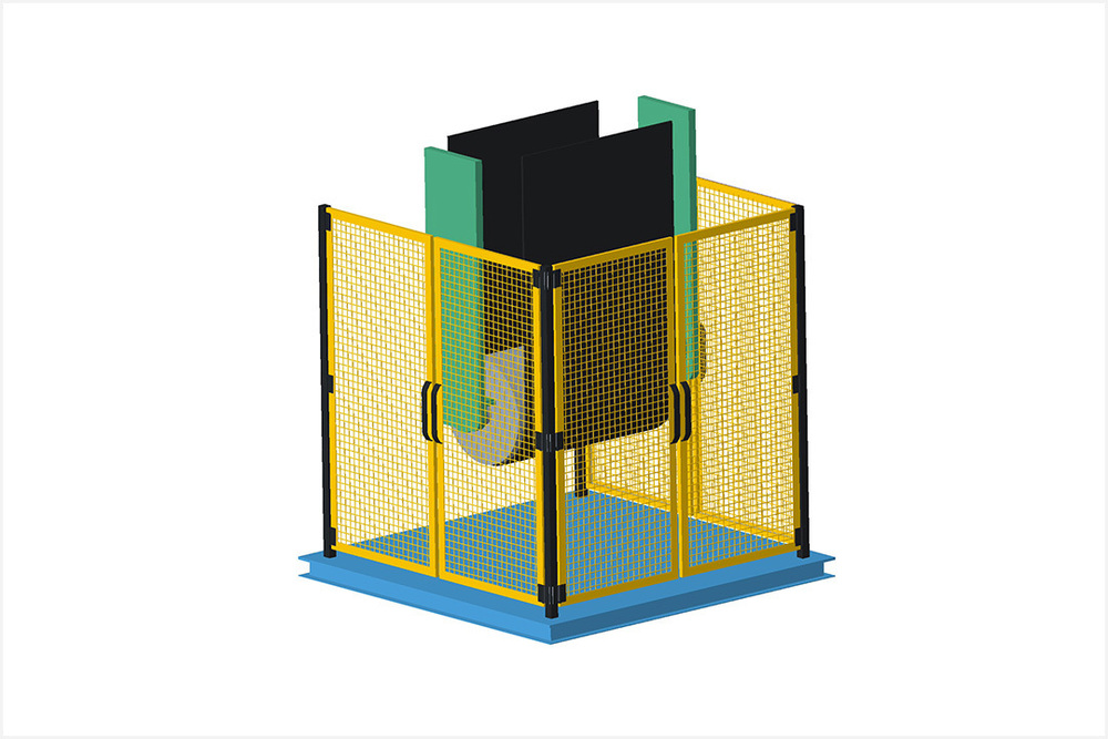 Conveyor Pulley Guard - Color: Yellow