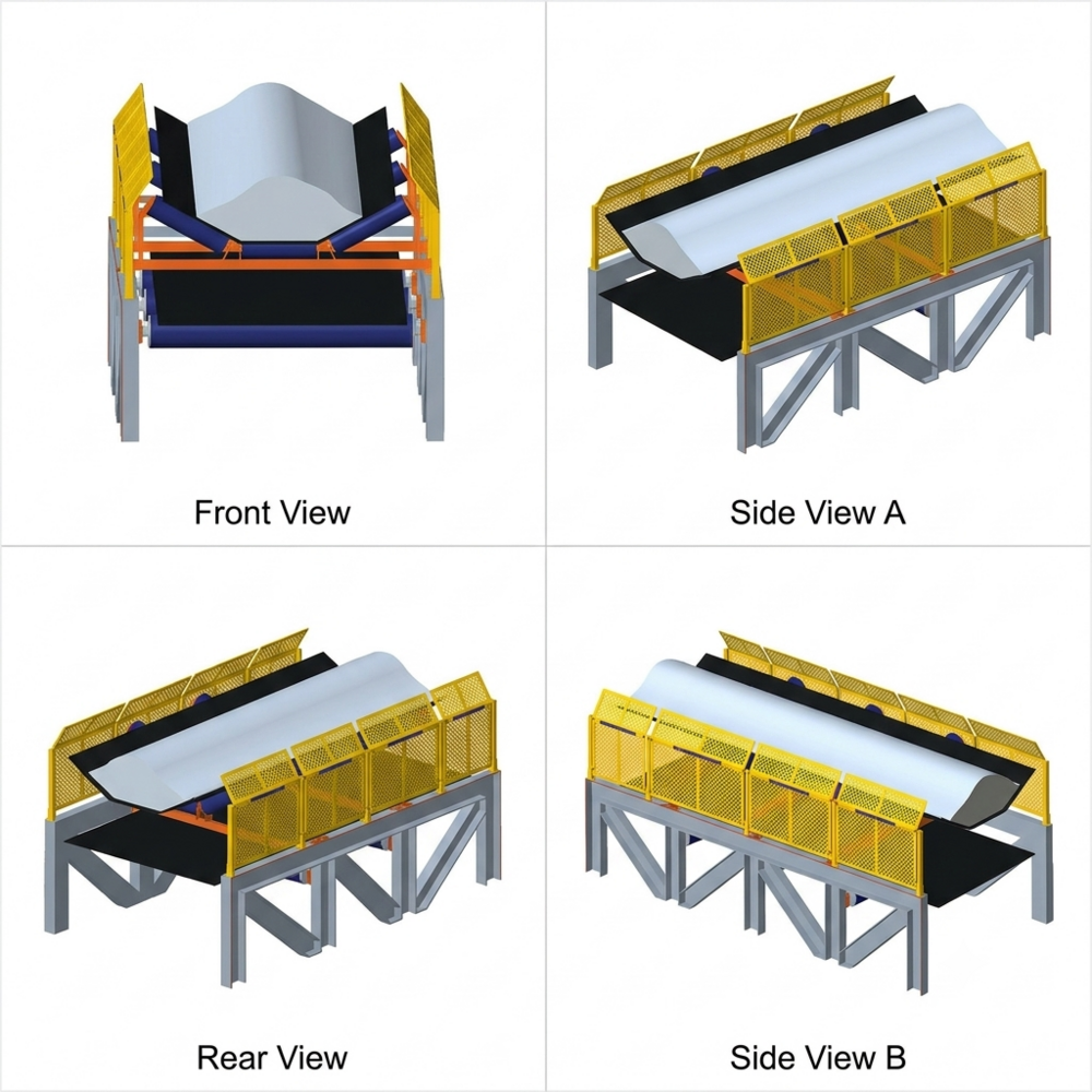 Conveyor Side Guard - Color: Yellow