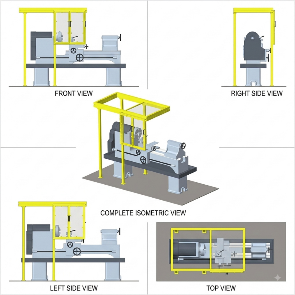 Lathe Machine Chuck Guard - Color: Yellow