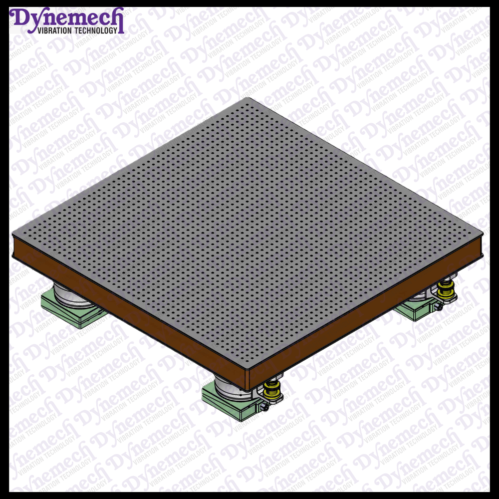 Dynemech Anti Vibration Platform on Auto Levelling Pneumatic Mounts with HoneyComb Breadboard Series: VIP-AM-HC-01