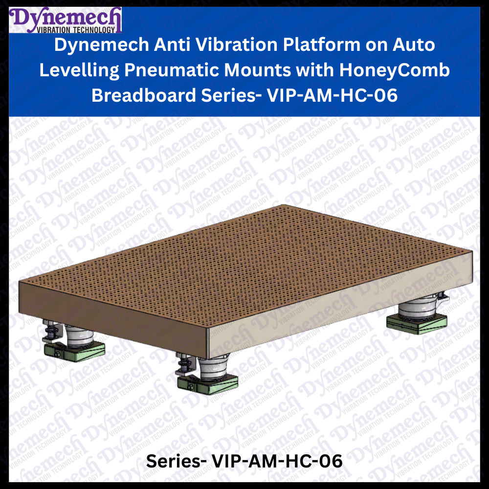 Dynemech Anti Vibration Platform on Auto Levelling Pneumatic Mounts with HoneyComb Breadboard Series: VIP-AM-HC-06