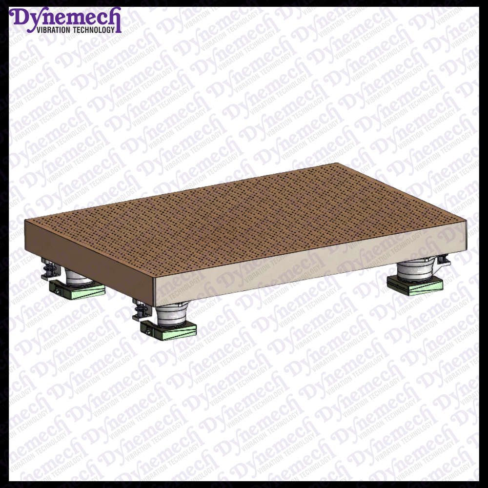 Dynemech Anti Vibration Platform on Auto Levelling Pneumatic Mounts with HoneyComb Breadboard Series: VIP-AM-HC-06