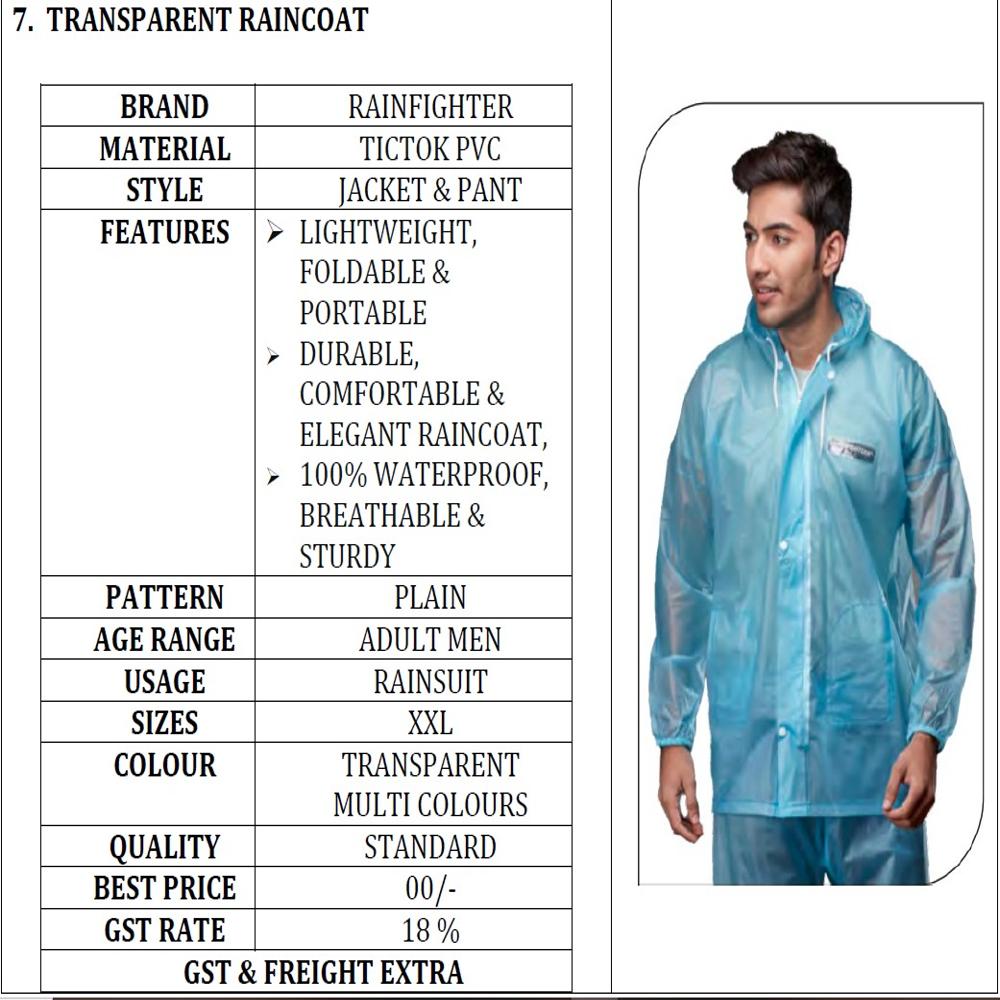 Pvc Rain Coat - Color: Red