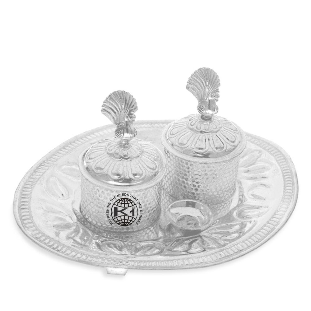 Silver Haldi-kumkum  Jars