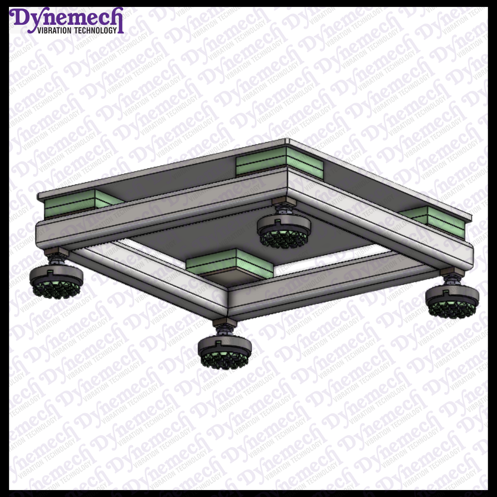 Dynemech Anti-Vibration Platform with Elastomeric Isolation with Stainless Steel Top Series: VIP-E-SS-01	