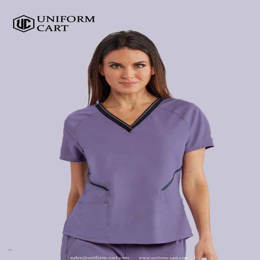 Ladies Scrubs Crossover Top