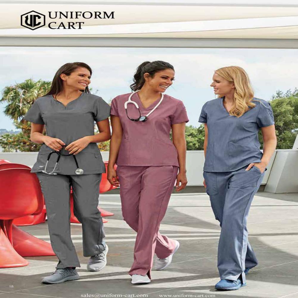 Ladies Scrubs Crossover Top