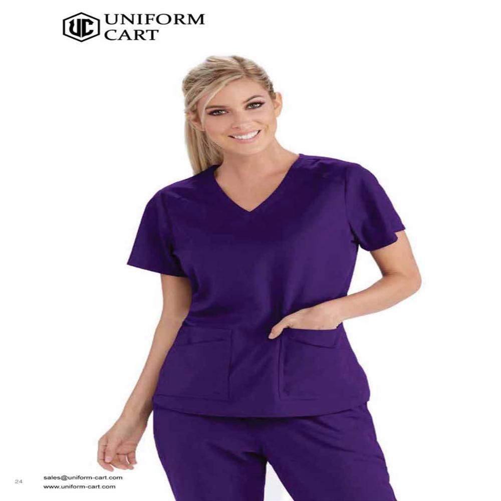 Ladies Scrubs Crossover Top