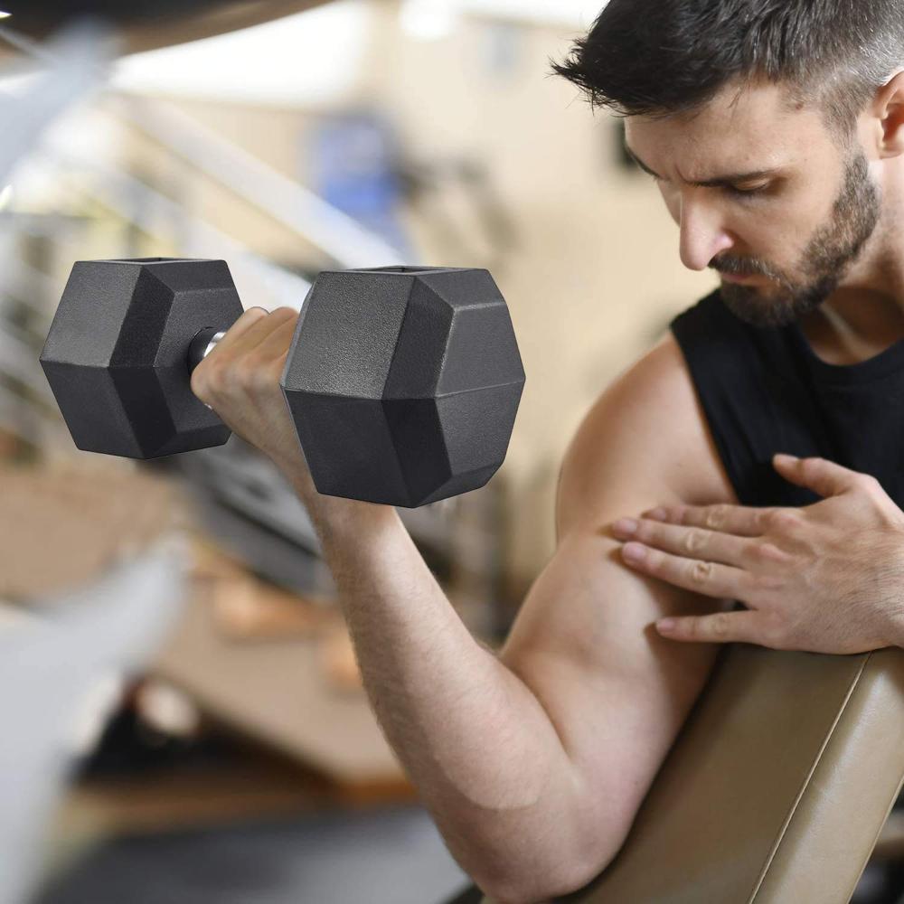 10 Kg Rubber Coated Professional Exercise Hex Dumbbells