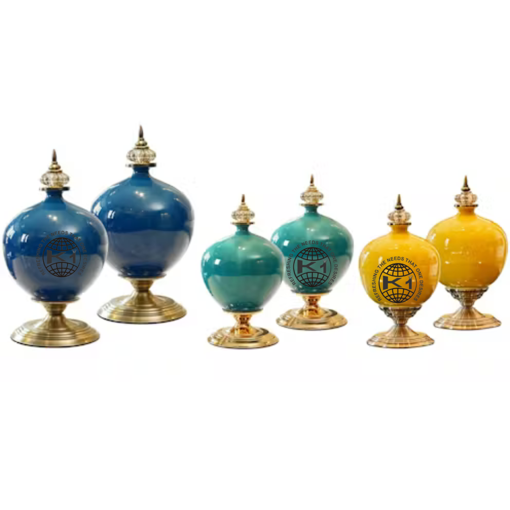 Ceramic Oval Flower Vase - Color: Multicolor