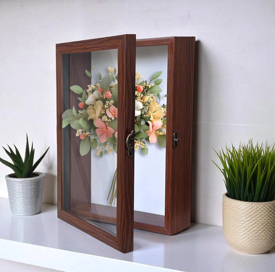 Synthetic Wood 3CM 5CM Deep 8x8 16x16 Inches A3 A4 3D Shadow Box Photo Frame