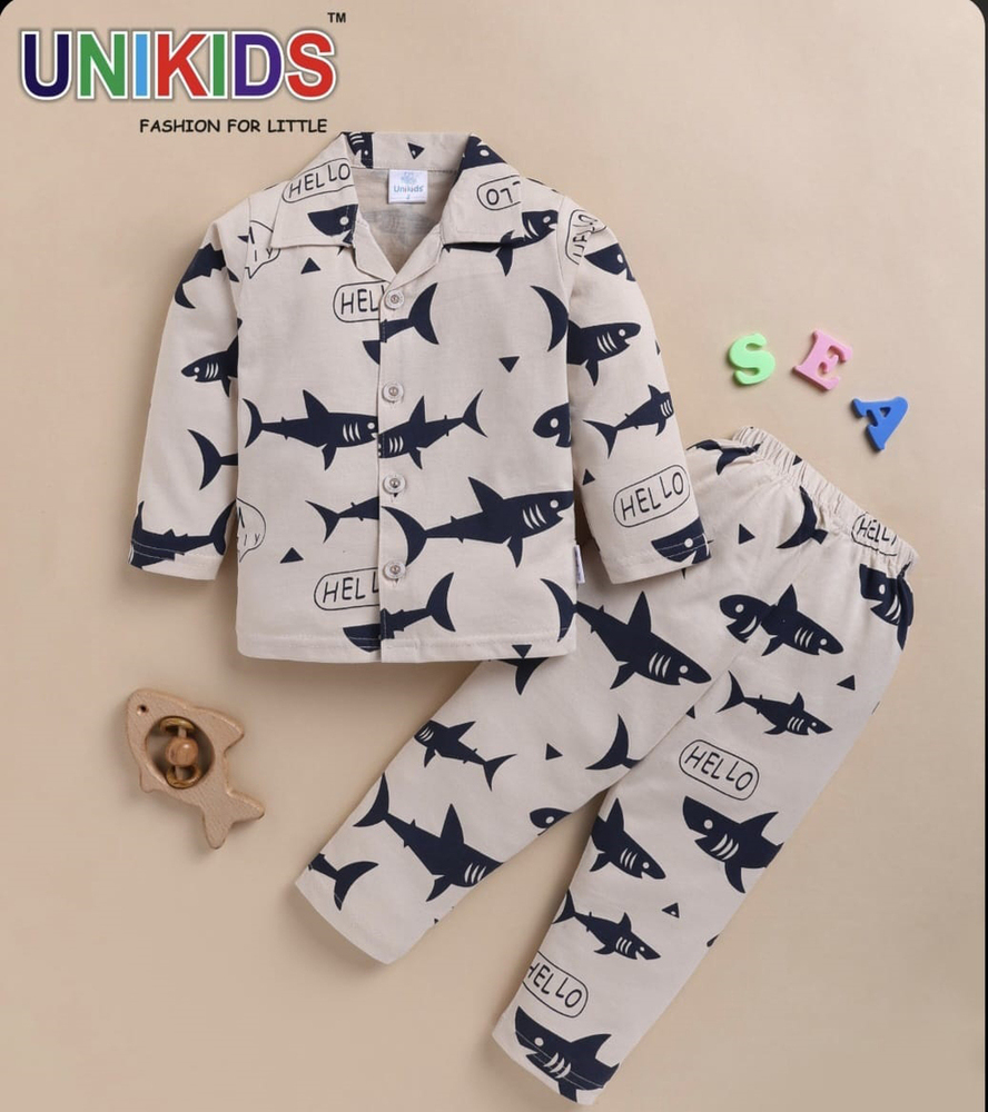 1109 Boys Soft Fabric Night Suit - Color: Different Available