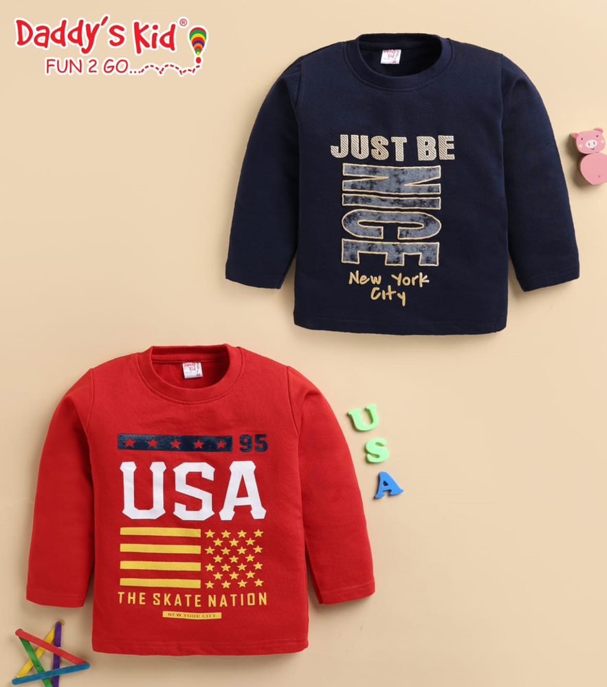 Boys Round Neck Full Sleeves T-Shirts