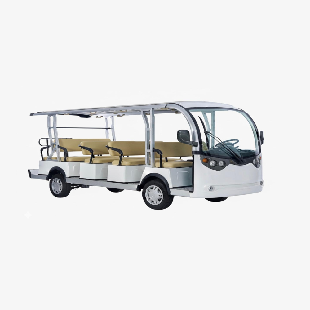 14 Seater Battery Operated Electric Sightseeing Bus - Color: White