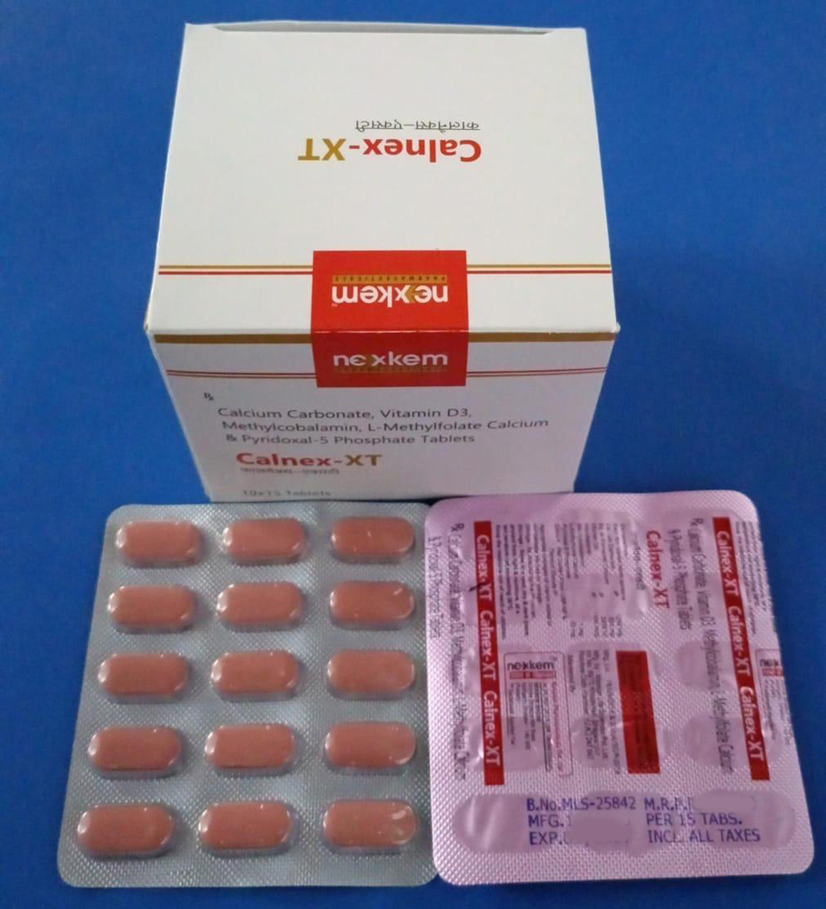 कैल्शियम कार्बोनेट, विटामिन D3, मेथाइलकोबामिन, L-मेथिलफोलेट, कैल्शियम और पाइडॉक्सल-5 फॉस्फेट टैबलेट्स