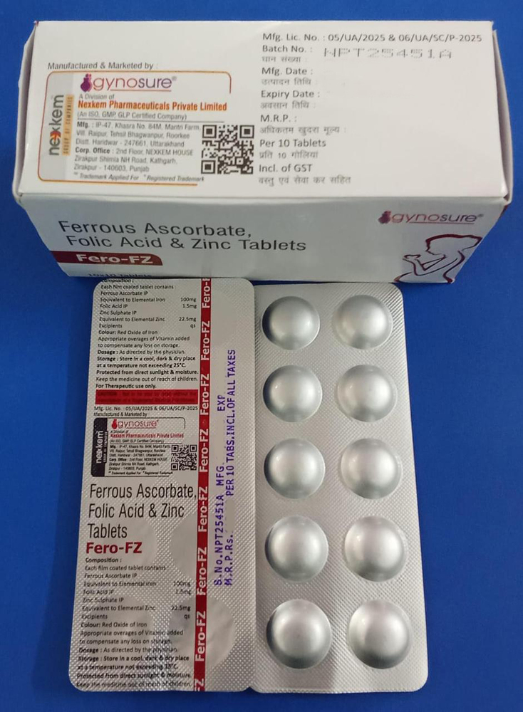 Ferrous Ascorbate Folic Acid And Zinc Tablets - Storage Instructions: Cool & Dry Place