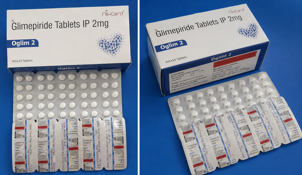 2mg ग्लाइमिपीराइड टैबलेट्स IP