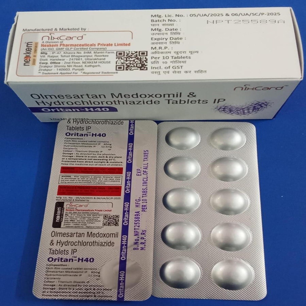 Olmesartan Medoxomil And Hydrochlorothiazide Tablets Ip - Brand Name: As Per Availability