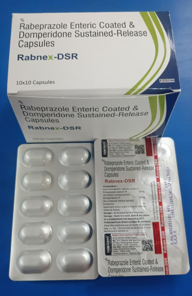 Rabeprazole Enteric Coated And Domperidone Sustained Release Capsules - Physical Form: Tablets