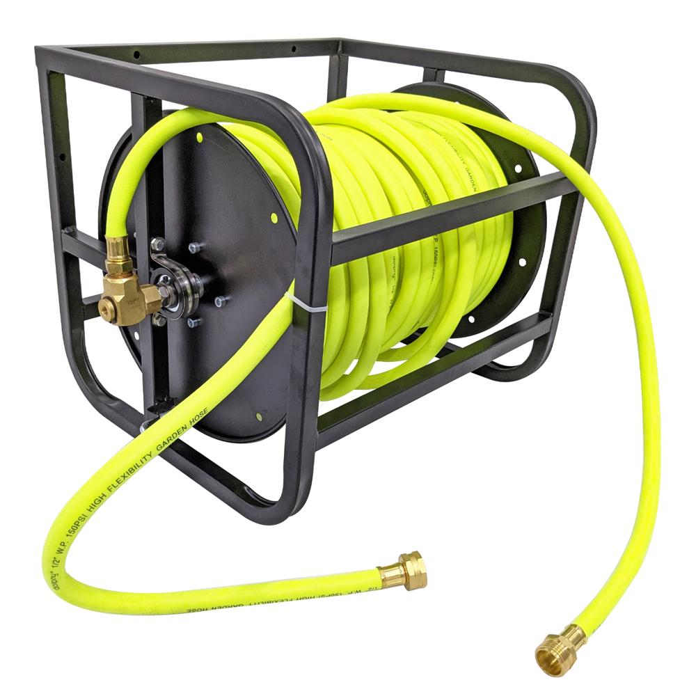 Steel Floor Mounted Manual Water Hose Pipe Reel