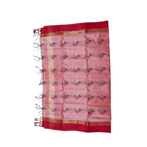 Tasar Matka Cotton Border Buti Work Saree