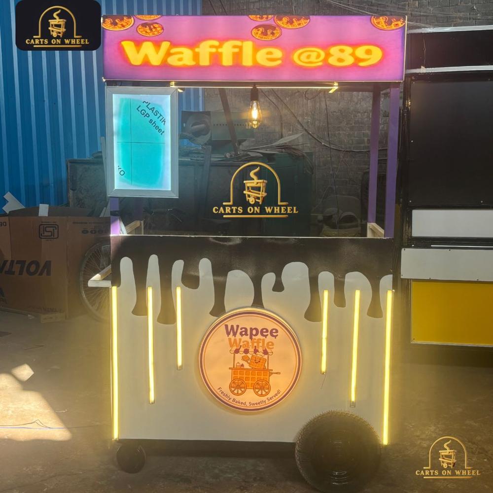 Wapee Waffle Push Cart - Color: White & Purple