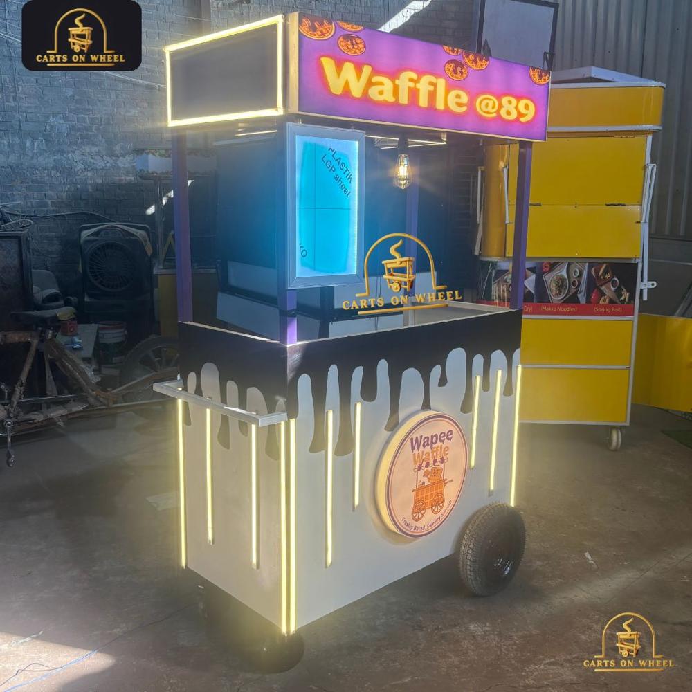 Wapee Waffle Push Cart - Color: White & Purple