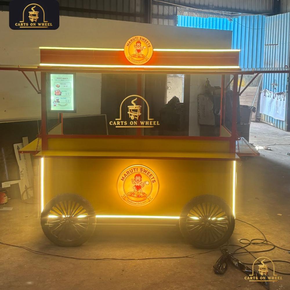 Maruti Sweets Push Cart - Color: Yellow & Orange