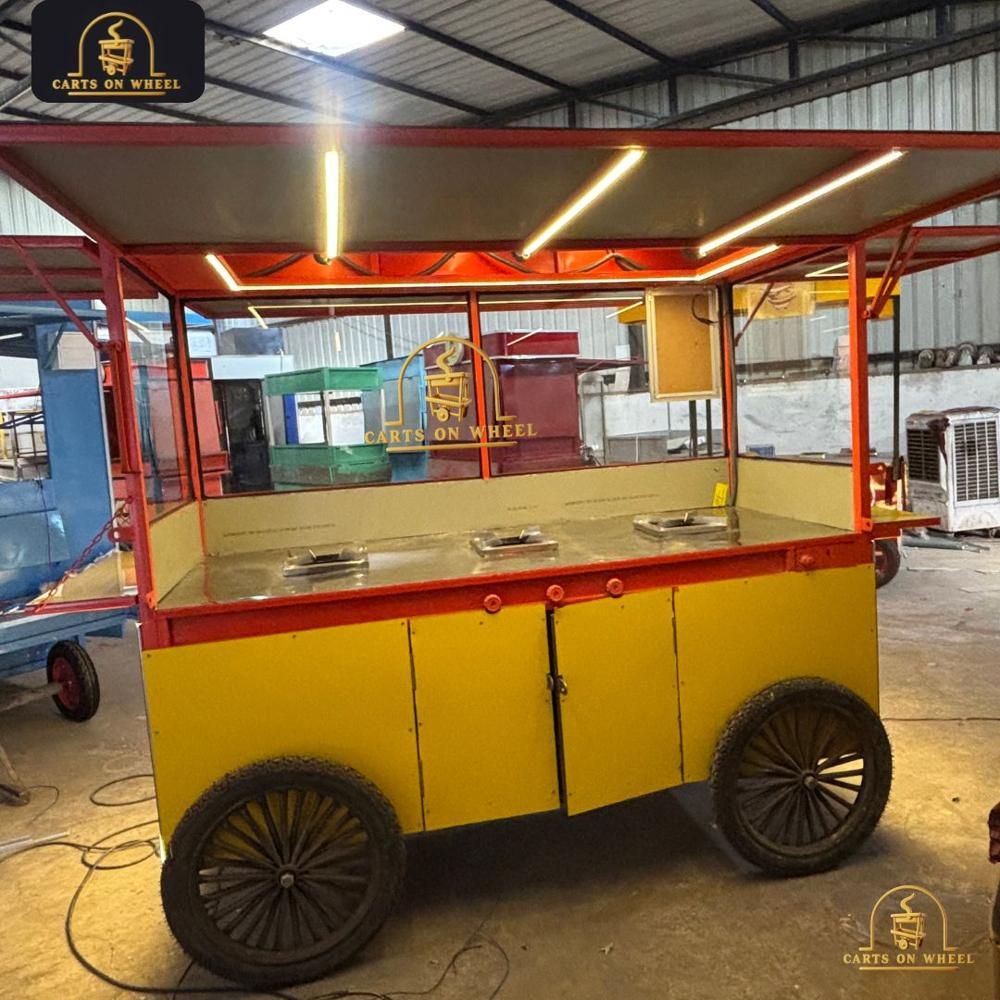 Maruti Sweets Push Cart - Color: Yellow & Orange