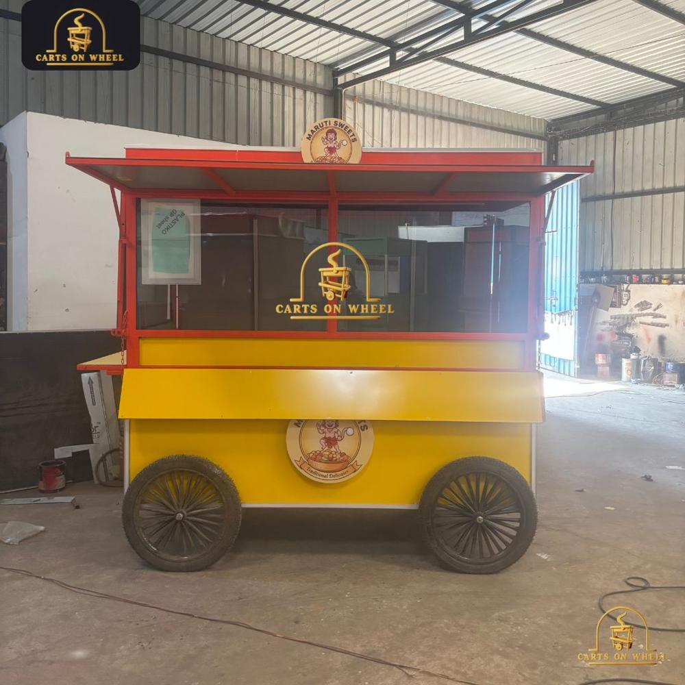 Maruti Sweets Push Cart - Color: Yellow & Orange