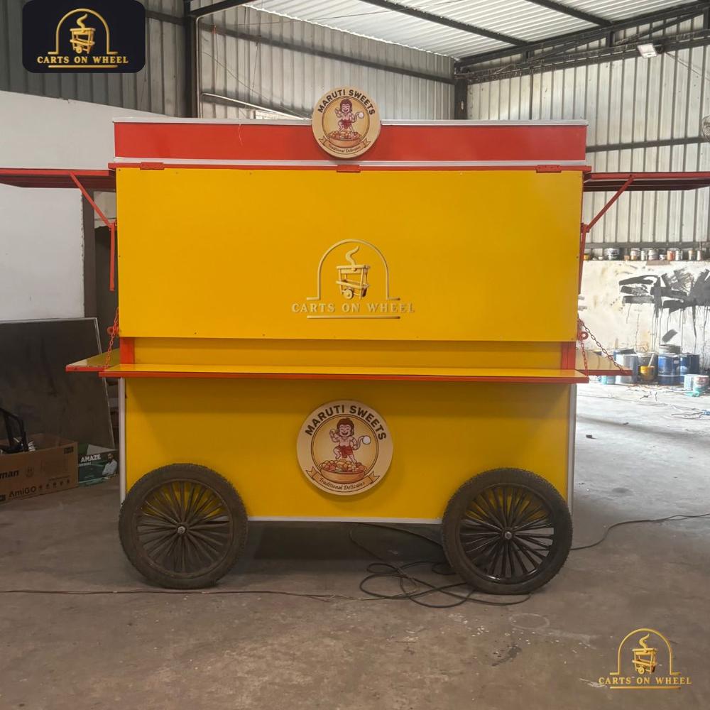 Maruti Sweets Push Cart - Color: Yellow & Orange
