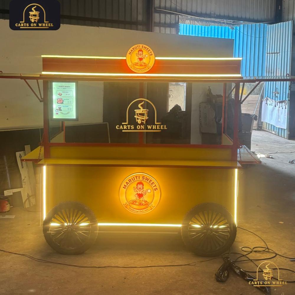 Maruti Sweets Push Cart - Color: Yellow & Orange