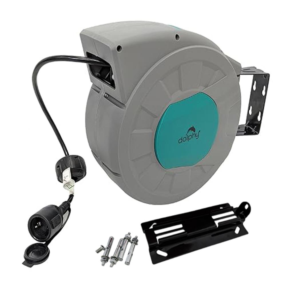Auto Cable Reel - Color: Cyan & Gray