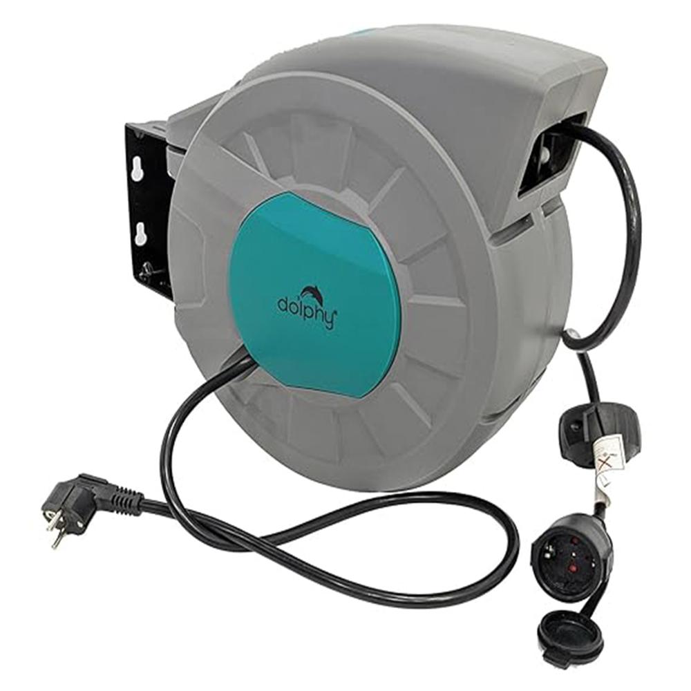 Auto Cable Reel - Color: Cyan & Gray