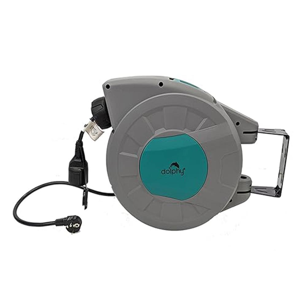 Auto Cable Reel - Color: Cyan & Gray