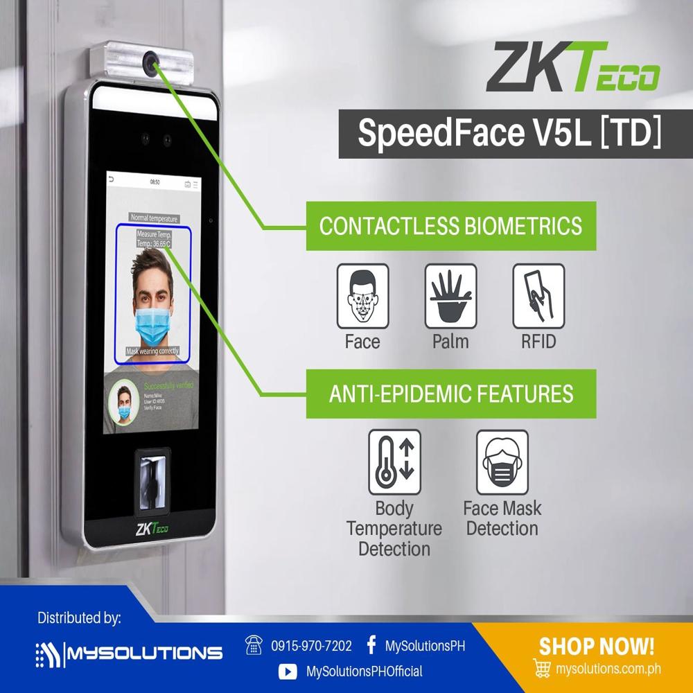 Speedface V5l Touchless Face Attendance With Mask