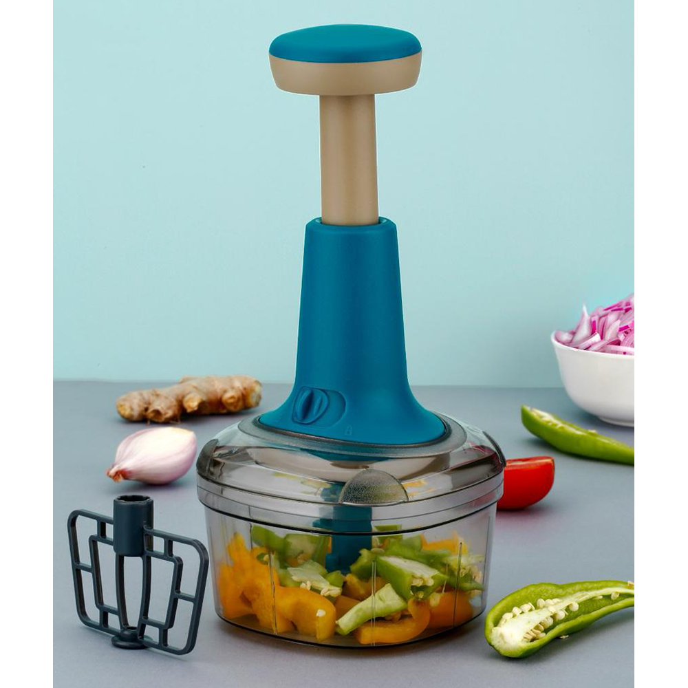 Manual Push Chopper For Vegetables And Fruits - Color: Different Available