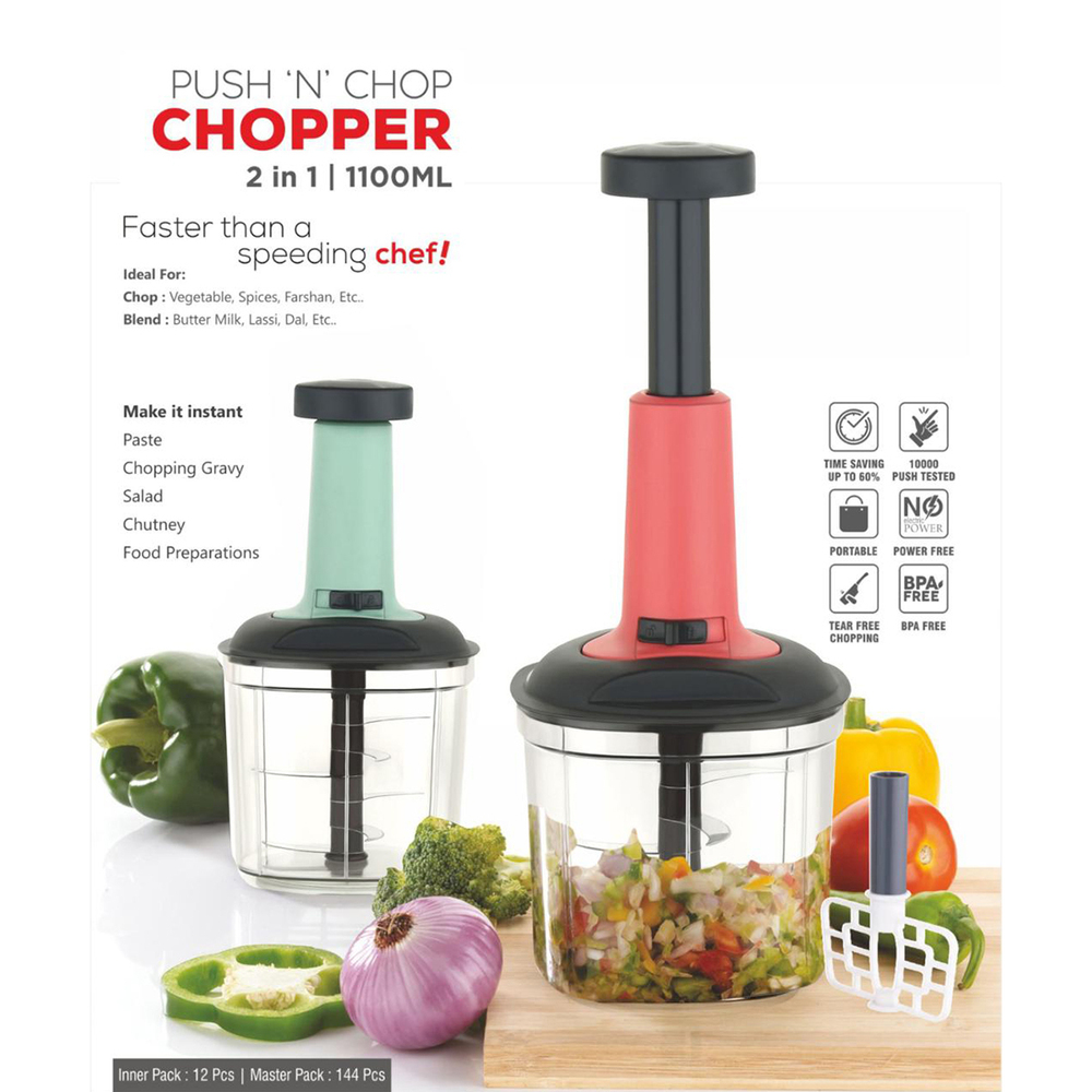 Vegetable Push Chopper - Color: Different Available