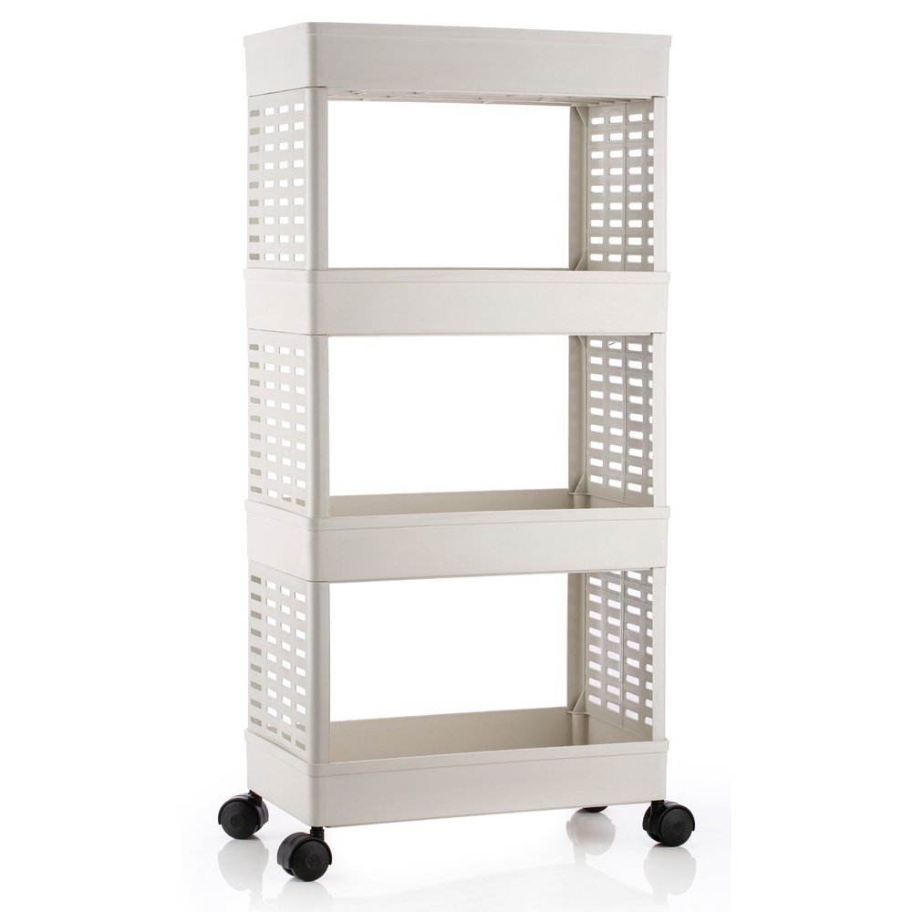 4 Tier Kitchen Rack Storage Trolley - Features: Easy To Clean