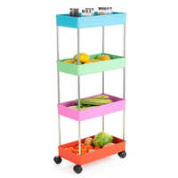 Multicolor Food Storage Trolley - Features: Easy To Clean