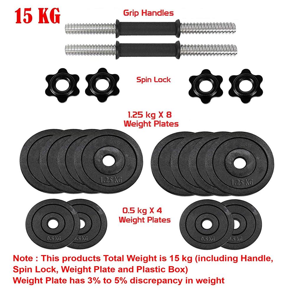 Dolphy 15kg Cast Iron Dumbbell Set
