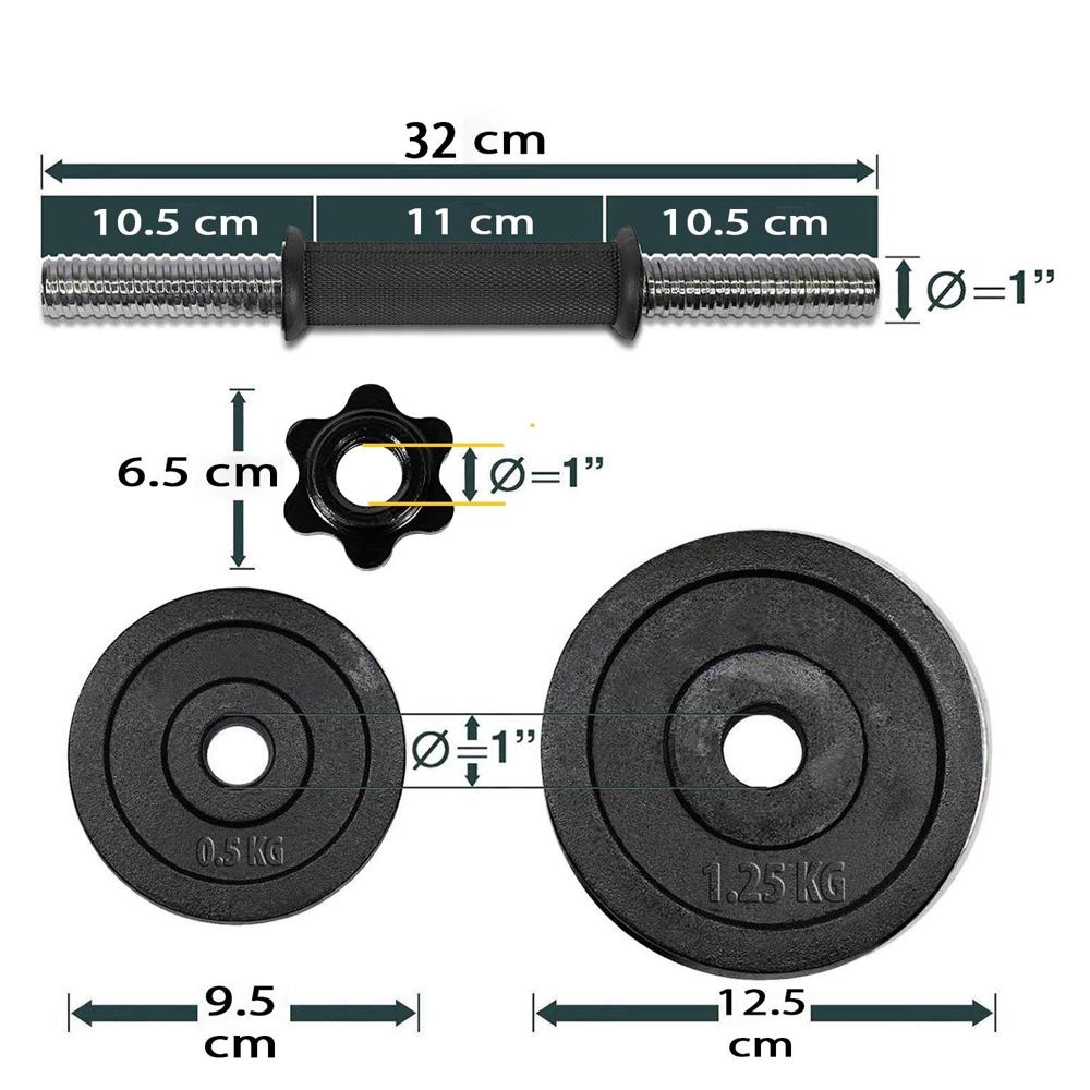 Dolphy 15kg Cast Iron Dumbbell Set - Application: Tone Up Muscle